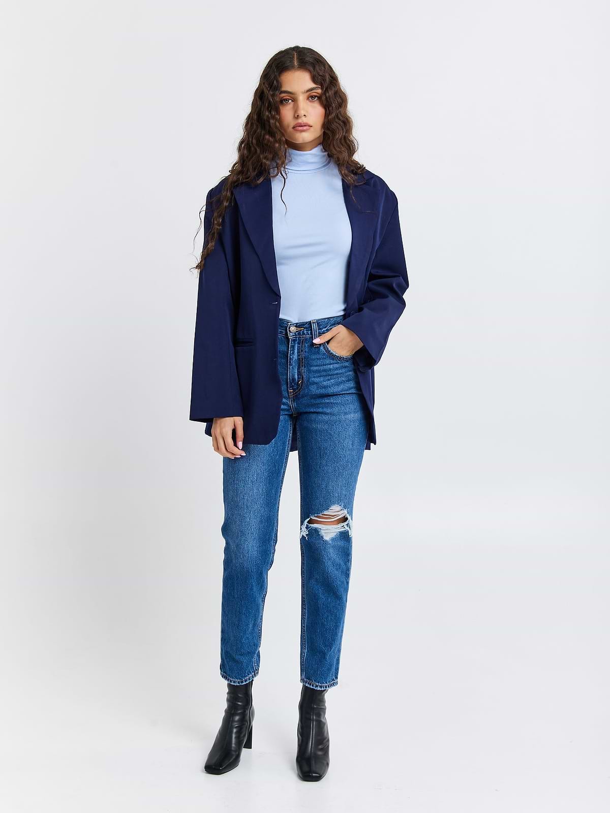ג'ינס ארוך בגזרת MOM 80S