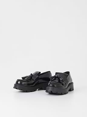 נעלי מוקסין COSMO BLACK POLISHED LEATHER / נשים
