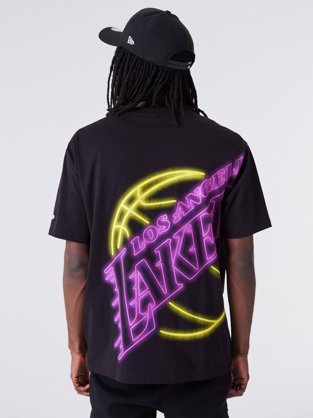 חולצת טי אוברסייז עם הדפס נאון LA Lakers
