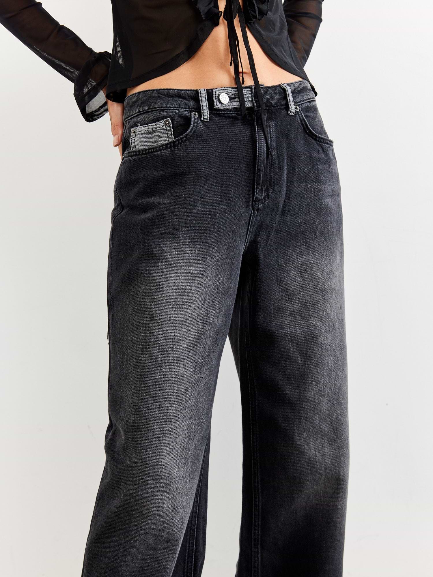מכנסי ג'ינס בגזרה נמוכה JOSEFINE H.J X NA-KD- NA-KD|נייקד
