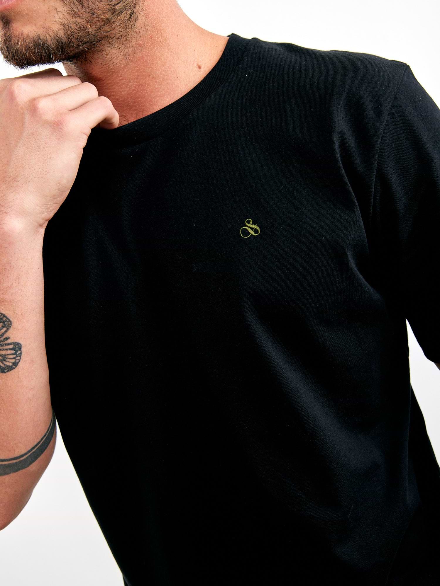 טישרט בייסיק עם לוגו רקום- SCOTCH & SODA|סקוץ' אנד סודה