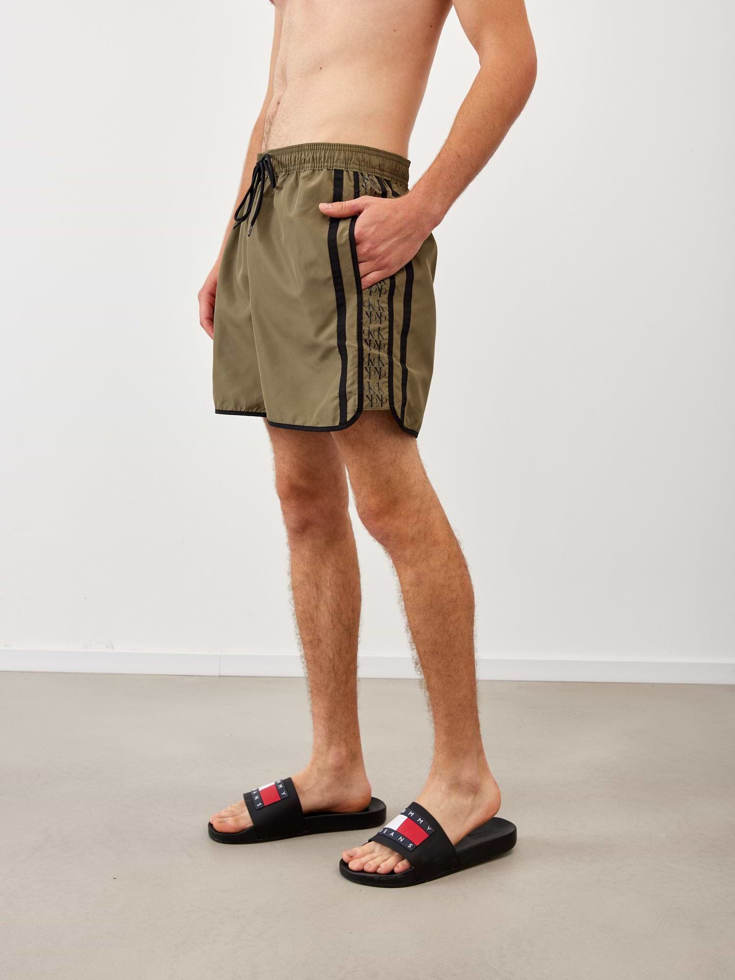 מכנסי בגד ים עם סטריפ לוגו- Ck|קלווין קליין