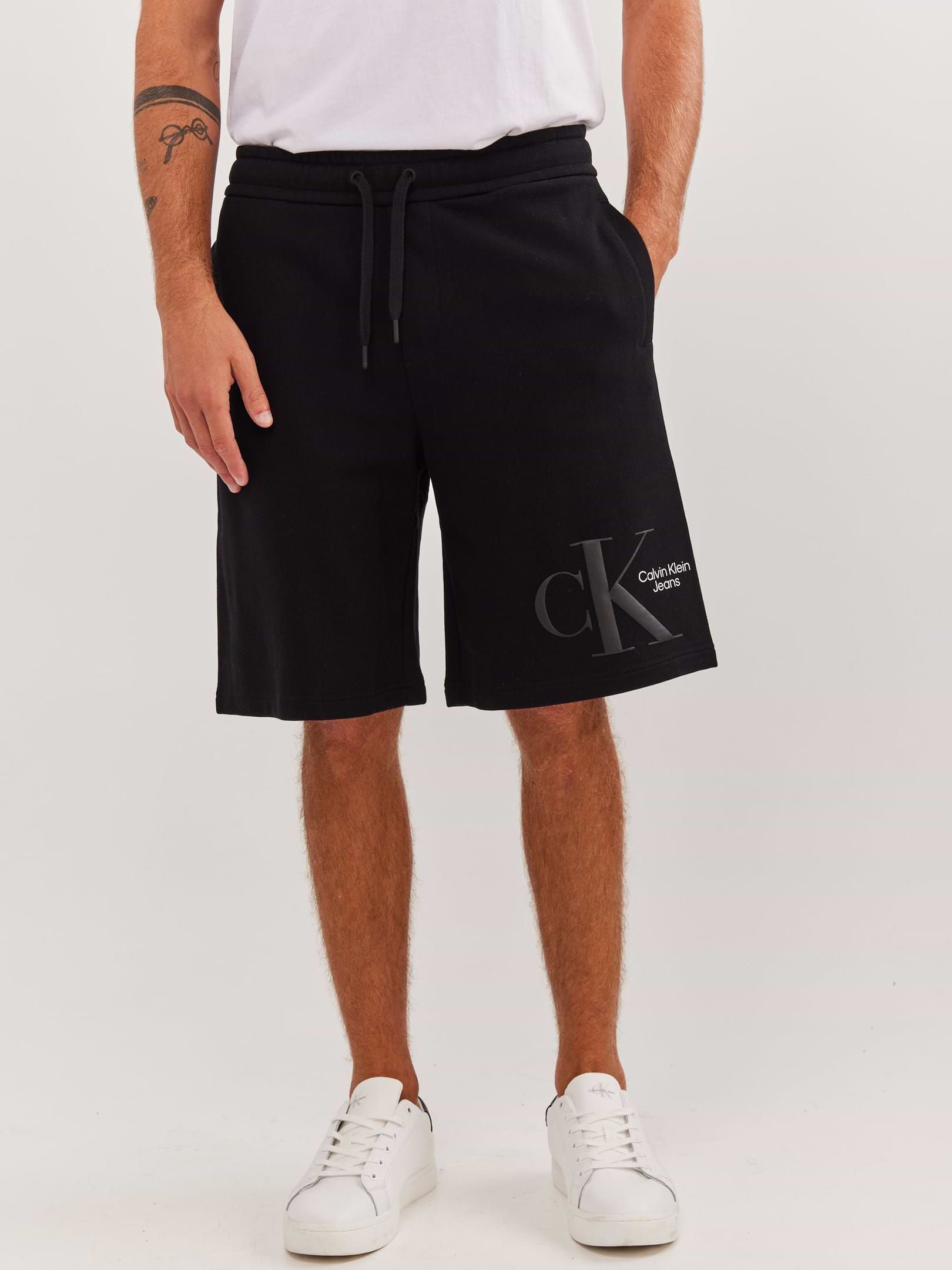 מכנסי ברמודה עם הדפס לוגו- Ck|קלווין קליין