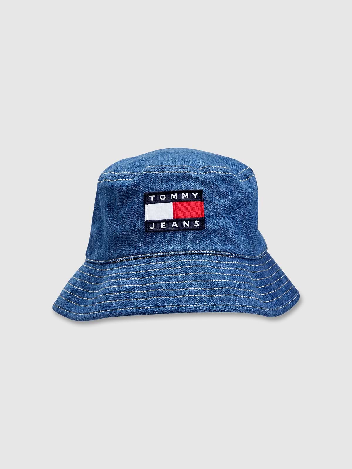 כובע באקט ג'ינס עם תווית לוגו / יוניסקס