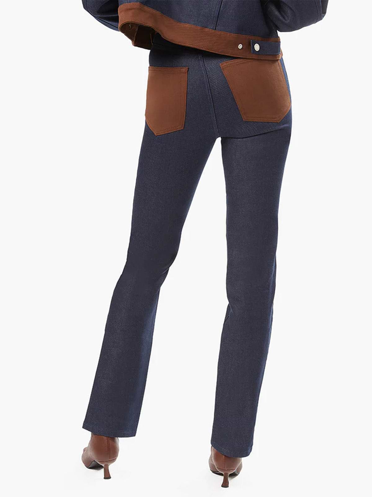 מכנסי ג'ינס COLORBLOCK בגזרה גבוהה