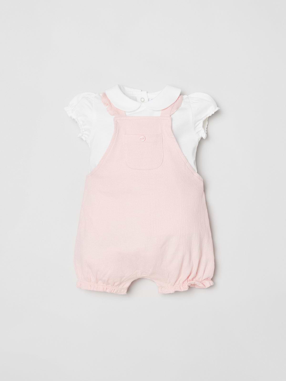אוברול קצר עם חולצת טי פנימית / תינוקות