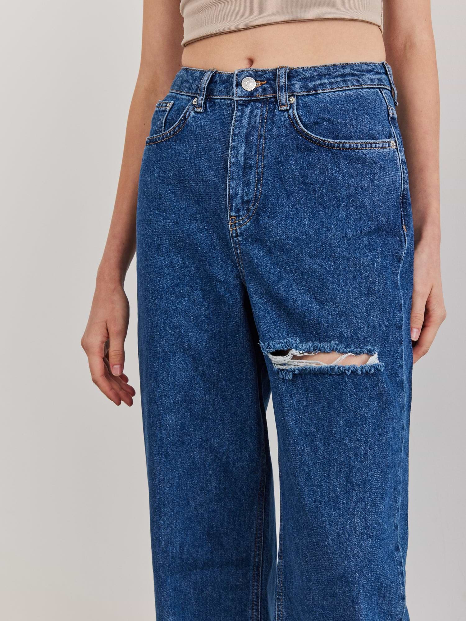מכנסי ג'ינס בגזרה לוס- NA-KD|נייקד