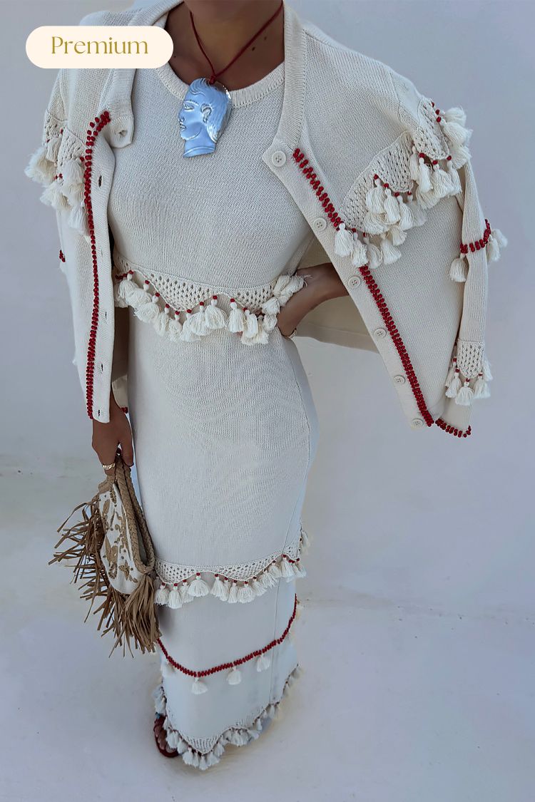 Ivory and Red Harper Dress