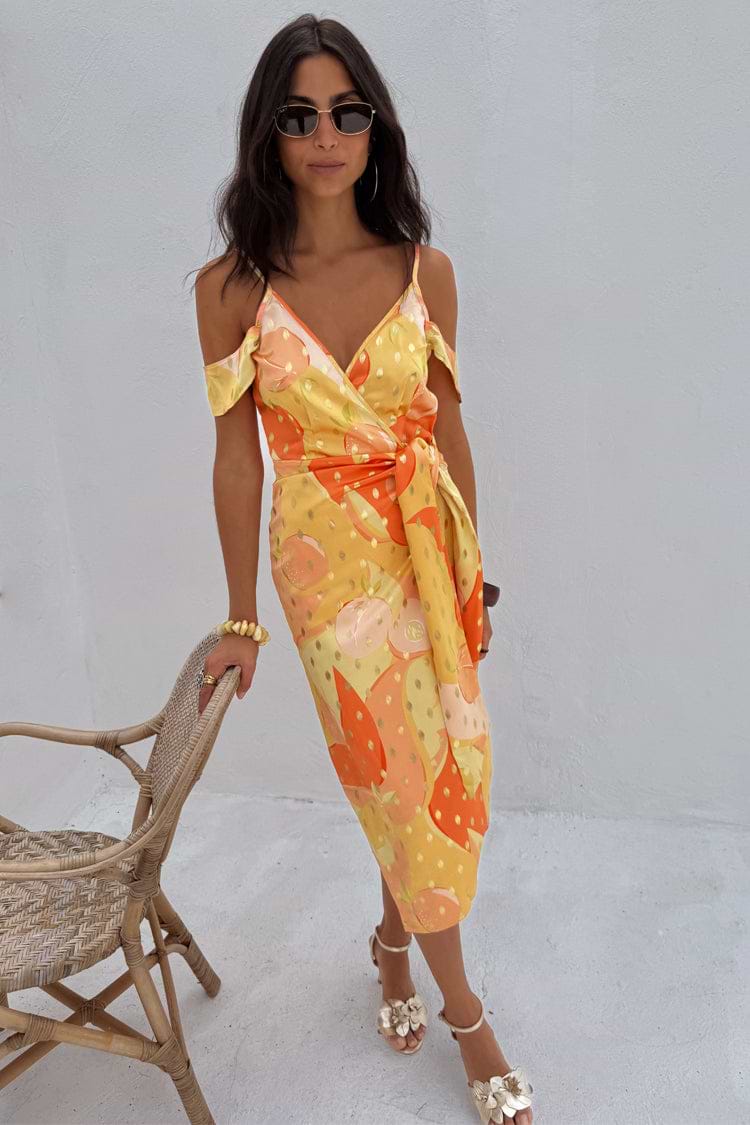 Apricot Strappy Vienna Dress
