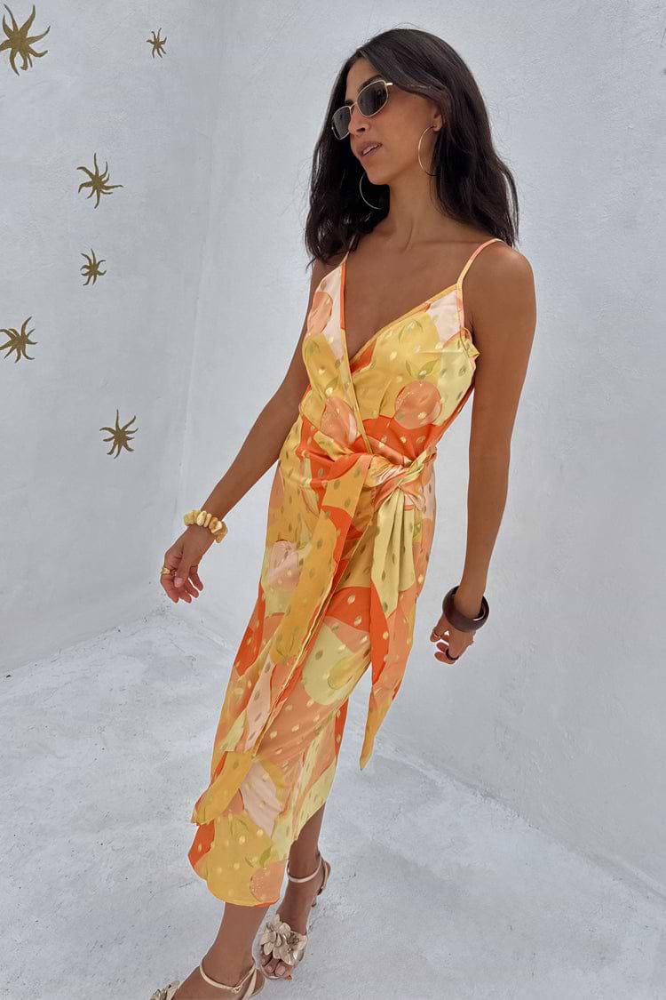 Apricot Strappy Vienna Dress