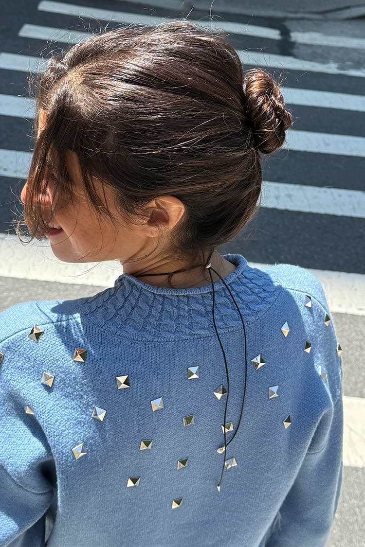 Ice Blue Studded Cardigan