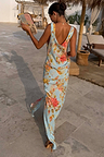 knee length dresses for ladies Floral Fusion Midi Dress