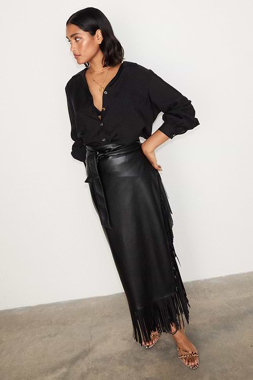 DICH HENDERSON VEGAN LEATHER WRAP SKIRT スカート