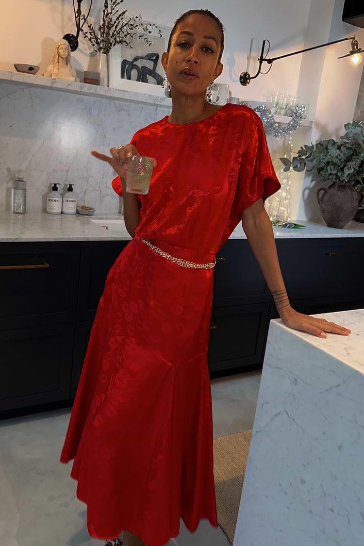 Petite red dresses sale clearance