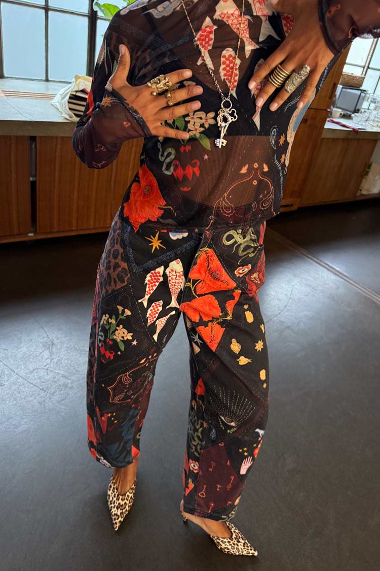 Night Garden Barrel Jeans