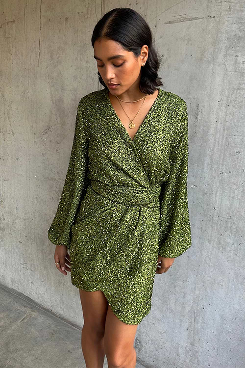 Never fully dressed green leopard dress sales