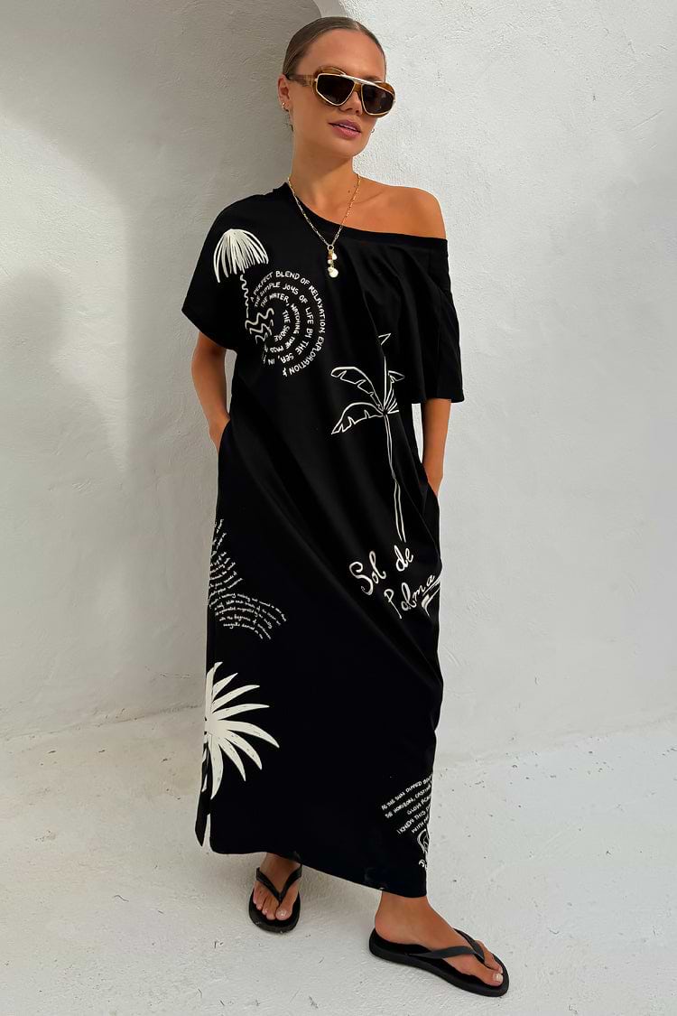 Black Palma T Shirt Dress