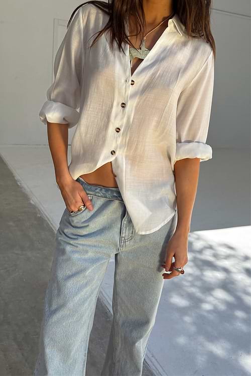 売れ筋商品|||ネバーフリードレスド シャツ レディース トップス ISLA MILEY - Button-down blouse - blue Never Fully Dressed ISLA MILEY - Button-down blouse - blue