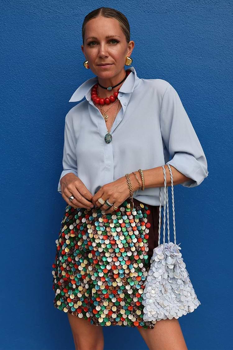 Multi Shell Mini Wrap Skirt
