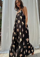 Thumbnail for Black Shells Maxi Dress