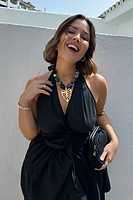 Thumbnail for Black Matilda Wrap Dress