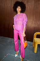 Thumbnail for Magenta Vegan Leather Trouser