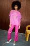 Magenta Vegan Leather Trouser