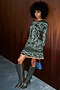 Khaki Bandana Mini Knit Dress
