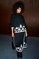 Thumbnail for Model wearing Black Virgo Jumper 