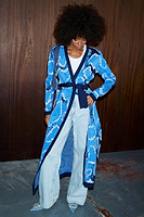 Thumbnail for Blue Animal Maxi Cardigan