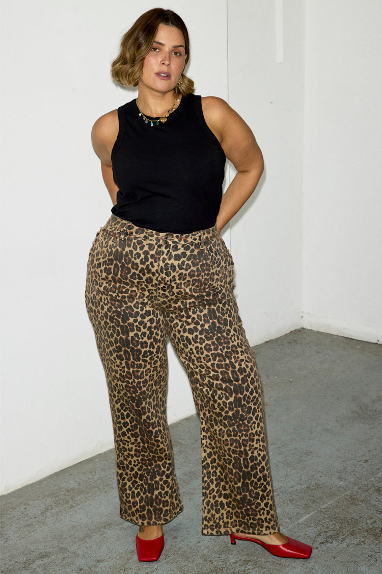 Leopard Lucia Scallop Detail Jeans