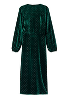Thumbnail for Emerald Velvet Violet Wrap Dress