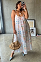 White Island Cross Stitch Maxi Dress