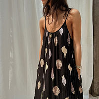 Thumbnail for Black Shells Maxi Dress