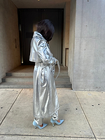 Thumbnail for Silver Vegan Leather Trench