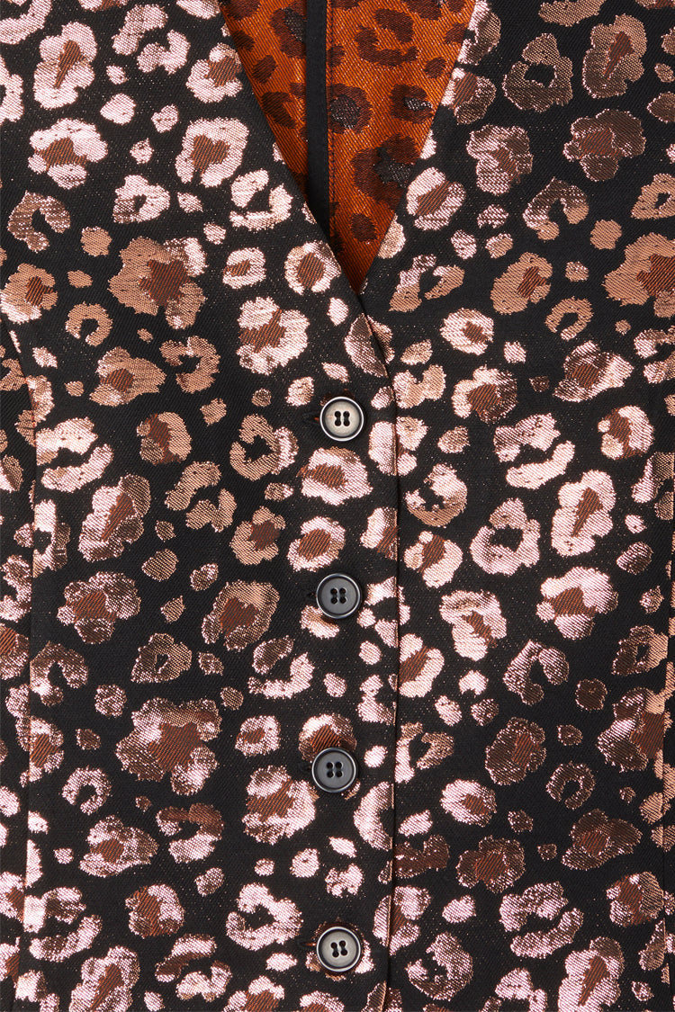 Leopard Jacquard Waistcoat