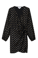 Thumbnail for Black Animal Jacquard Mini Vienna Dress