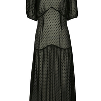 Thumbnail for Black Dobby Lucia Midi Dress