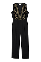 Thumbnail for Black Embroidered Jumpsuit Petite