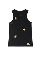 Thumbnail for Black Ribbed Tank Top With Fish Gold Fleck