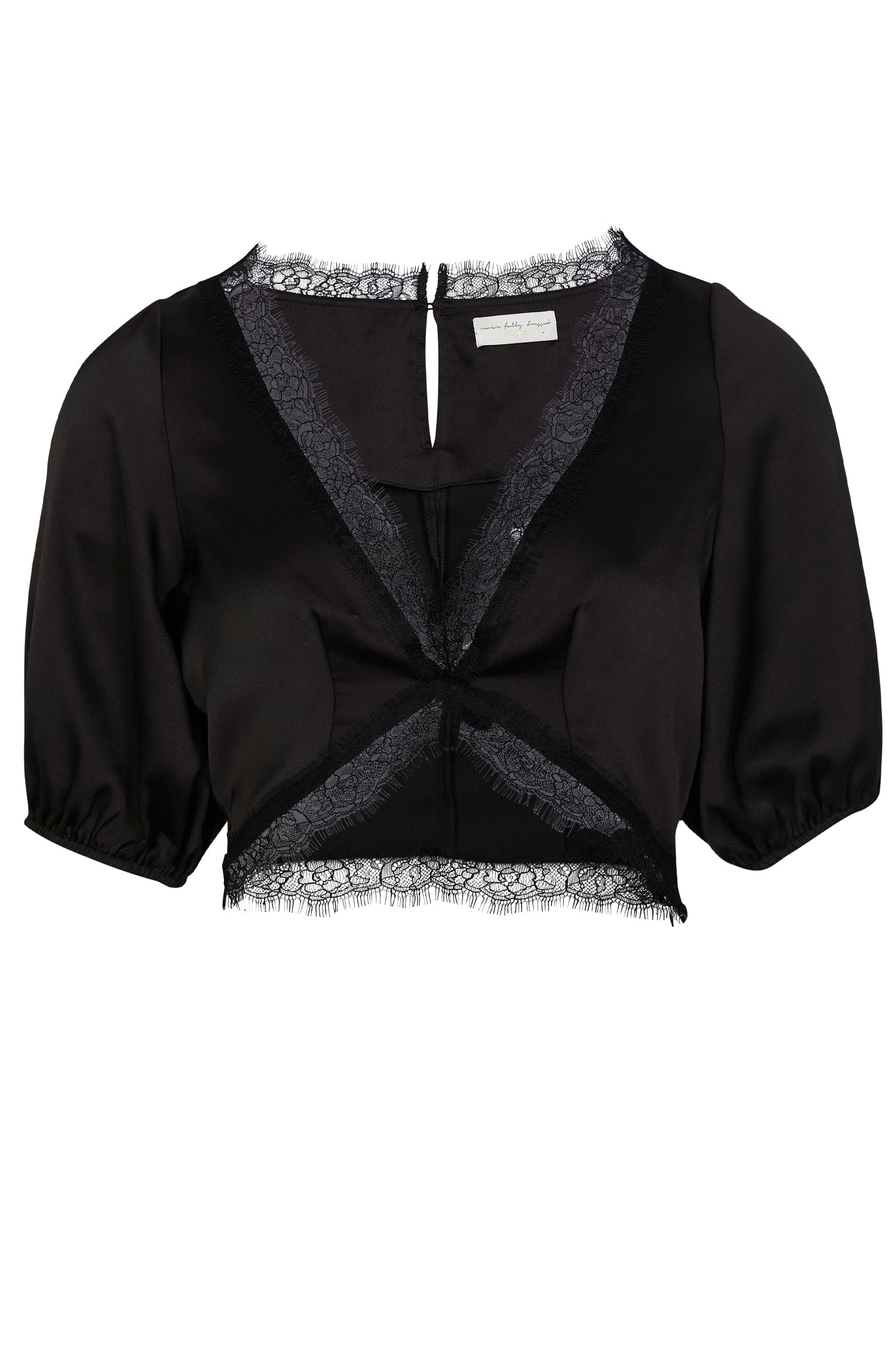 Black Lace Crop Top cut out