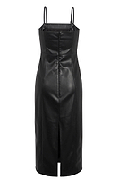 Thumbnail for Back of black vegan leather louise dress