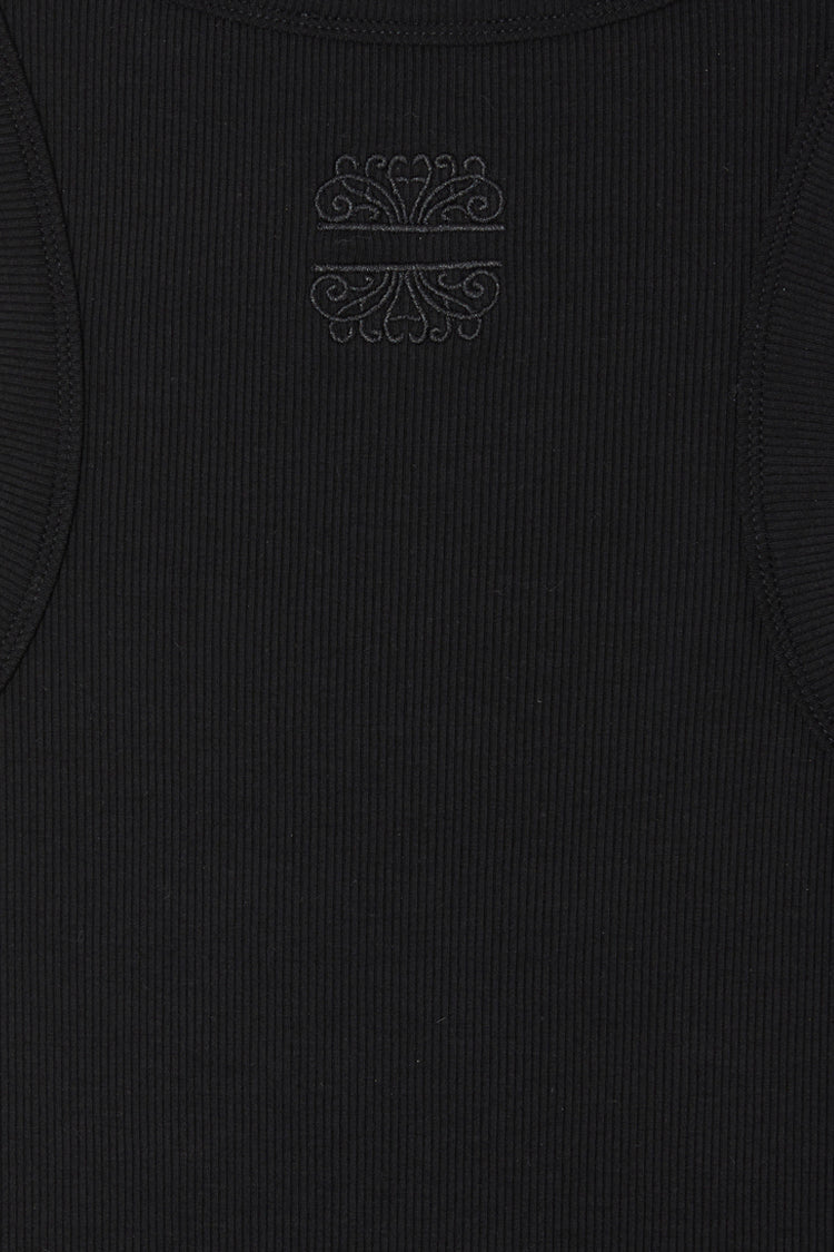 Black Ribbed Tank