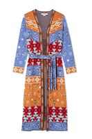 Thumbnail for Blue Paisley Anushka Midi Cardi