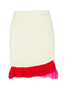 Thumbnail for Cream Ruffle Cable Knit Skirt