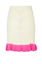 Cream Ruffle Cable Knit Skirt