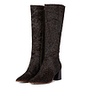 Leather Chocolate Leopard Knee High Boot