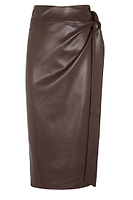 Thumbnail for Chocolate Vegan Leather Jaspre Skirt