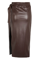 Thumbnail for Chocolate Vegan Leather Jaspre Skirt