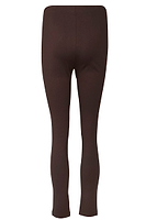 Thumbnail for Chocolate Vegan Leather Ponte Leggings